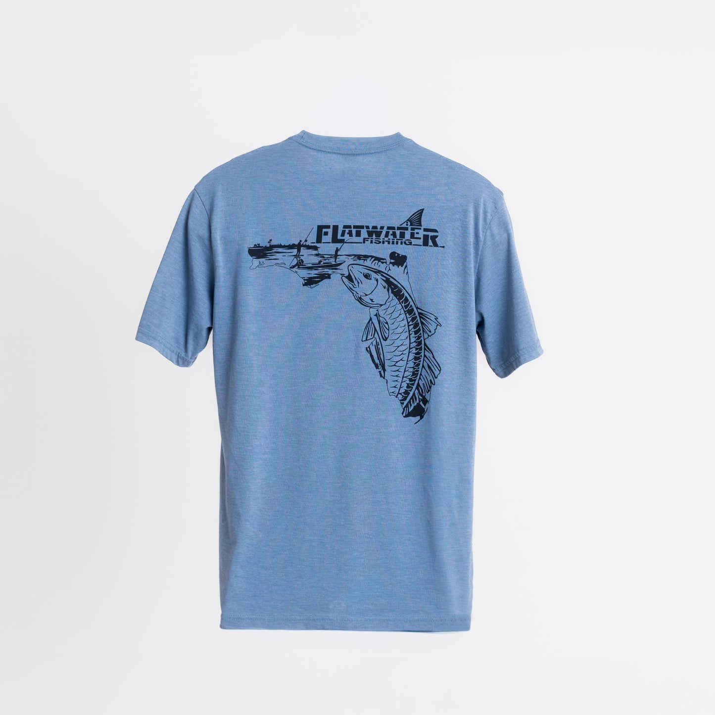 Men’s short sleeve fishing T-shirt (Blue Heather)